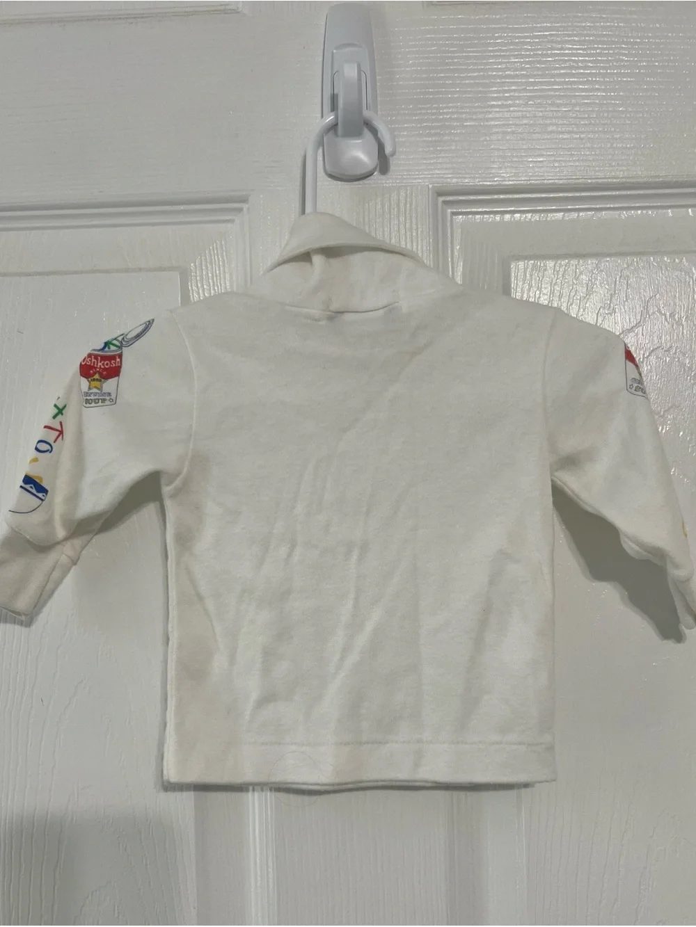 Vintage 80’s OshKosh B'gosh Cream Turtleneck with Multicolor Sleeve Letters